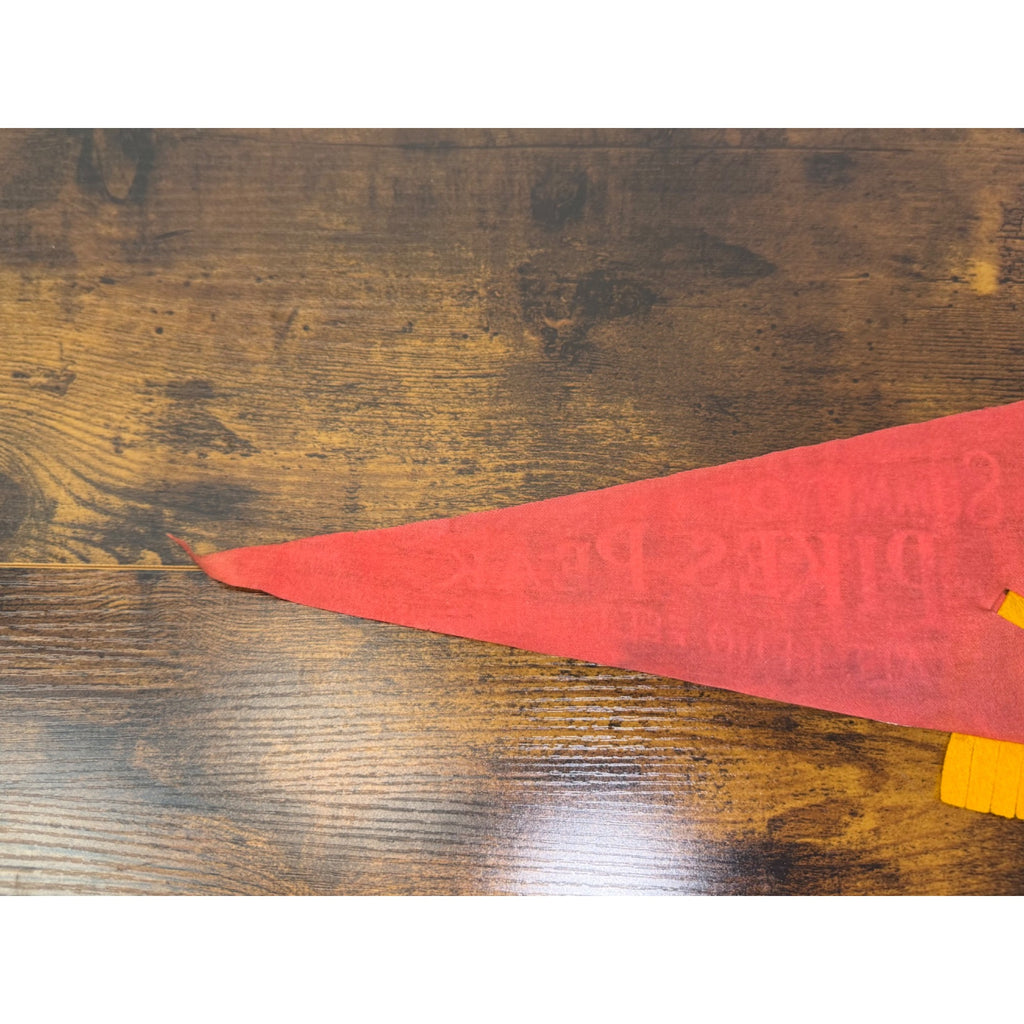 Vintage 1964 Pikes Peak Summit Felt Pennant With Cog Railway Design