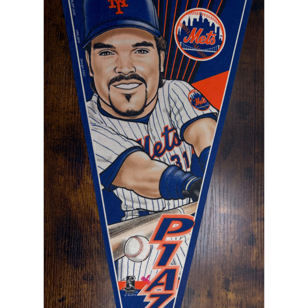 Mike Piazza New York Mets MLB 2000 Vintage Felt Pennant Sports 29.5 inches