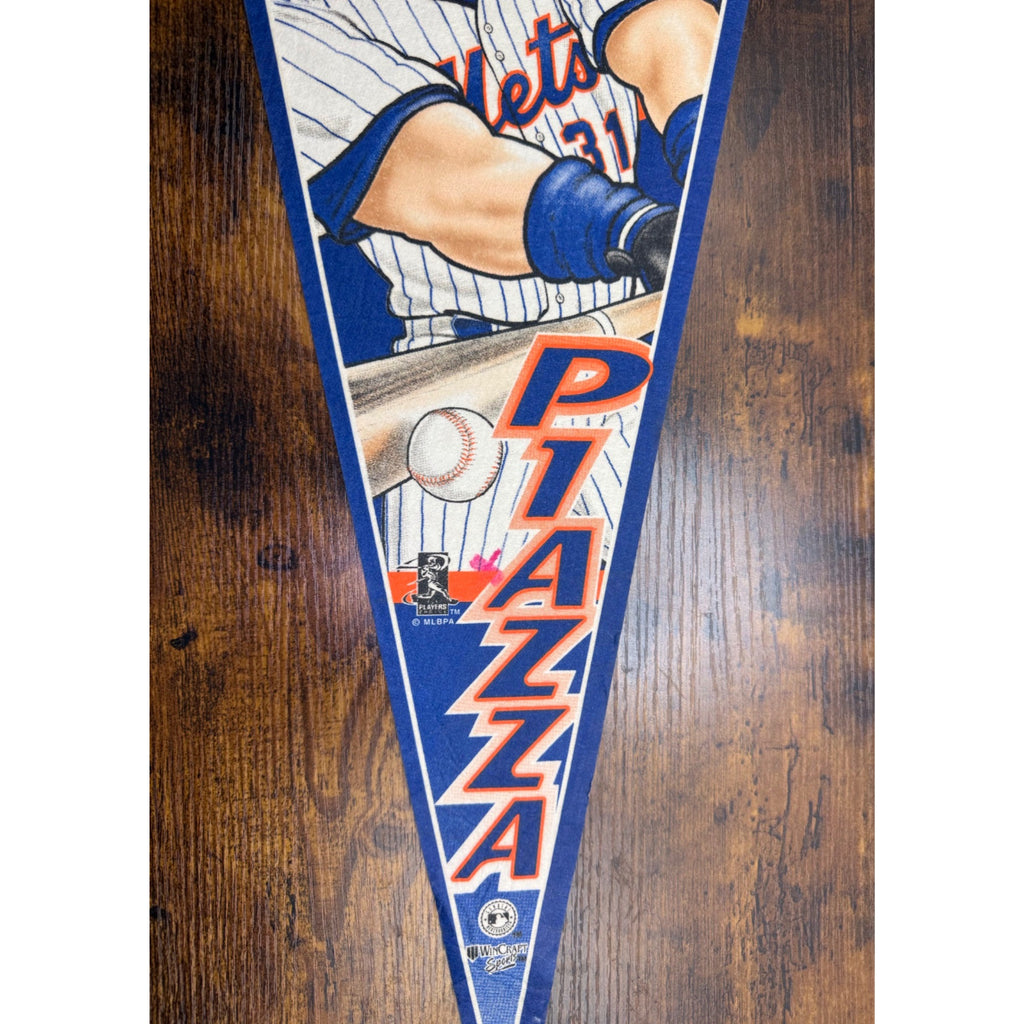 Mike Piazza New York Mets MLB 2000 Vintage Felt Pennant Sports 29.5 inches