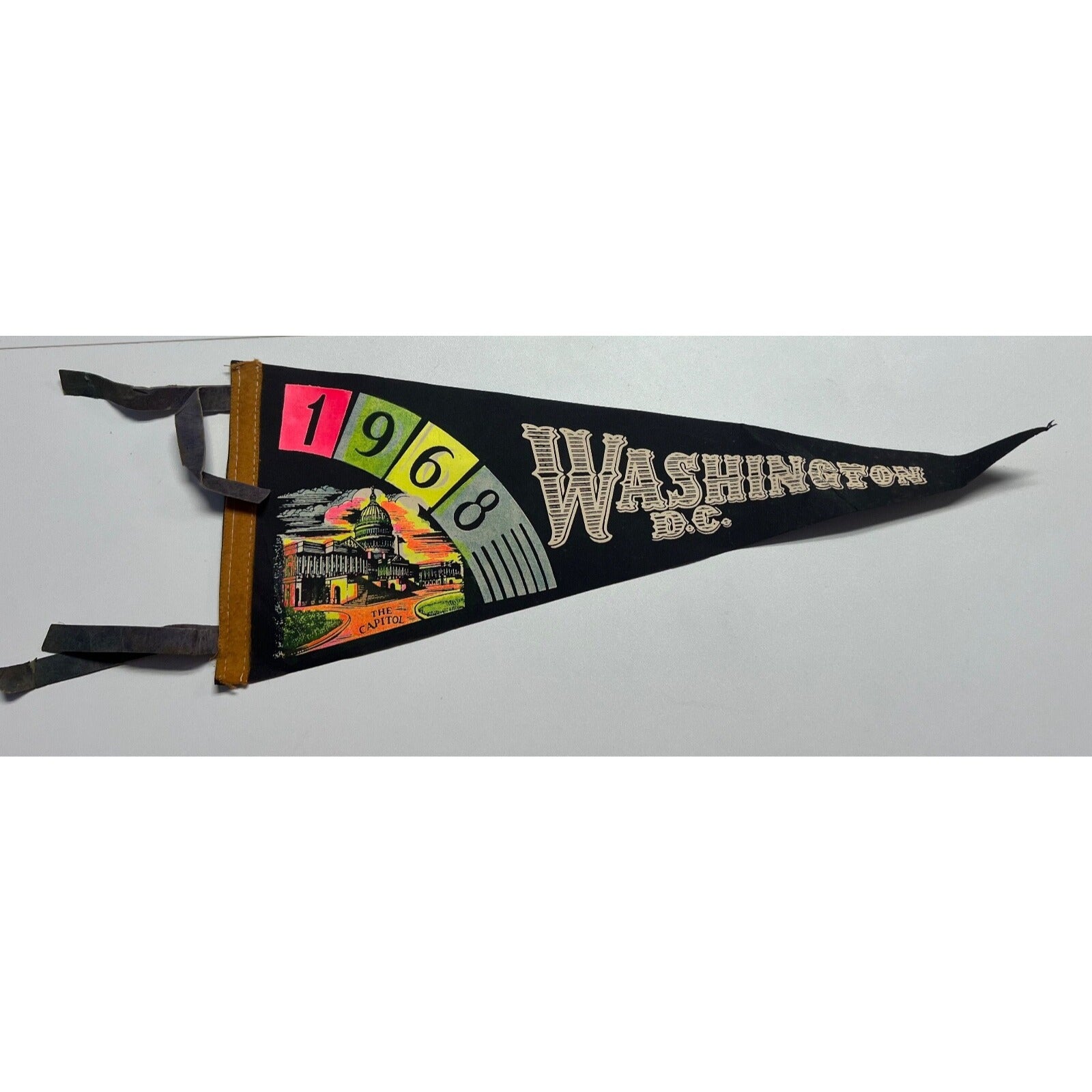 vintage 1968 Washington, D.C. pennant black