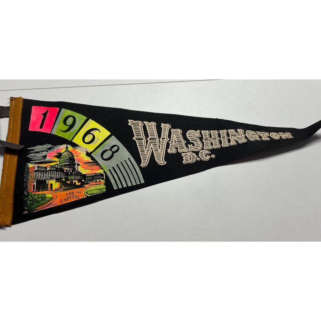 vintage 1968 Washington, D.C. pennant black