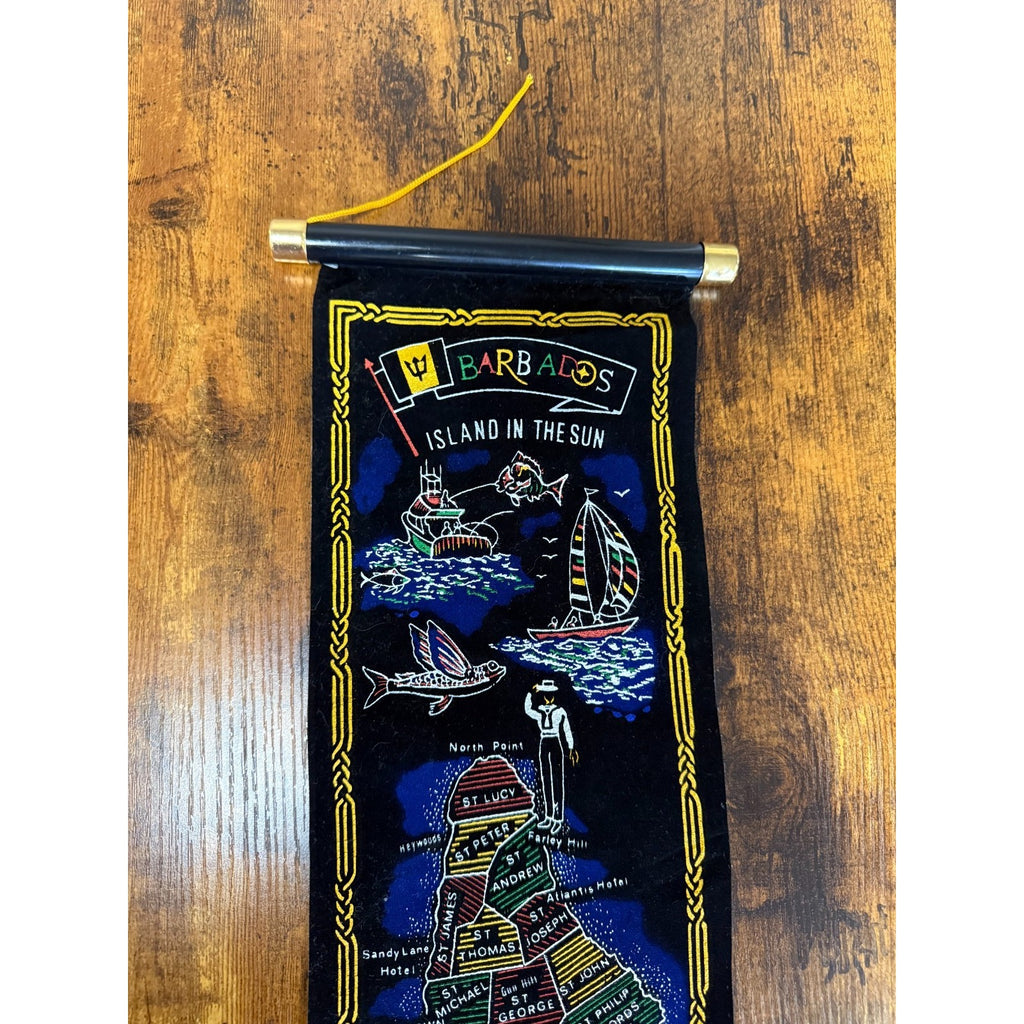 Vintage Barbados "Island in the Sun" banner black