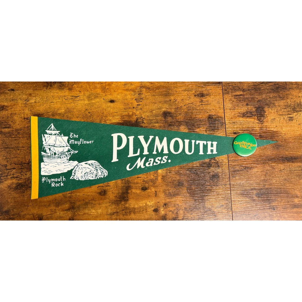 Vintage Plymouth, Mass. pennant