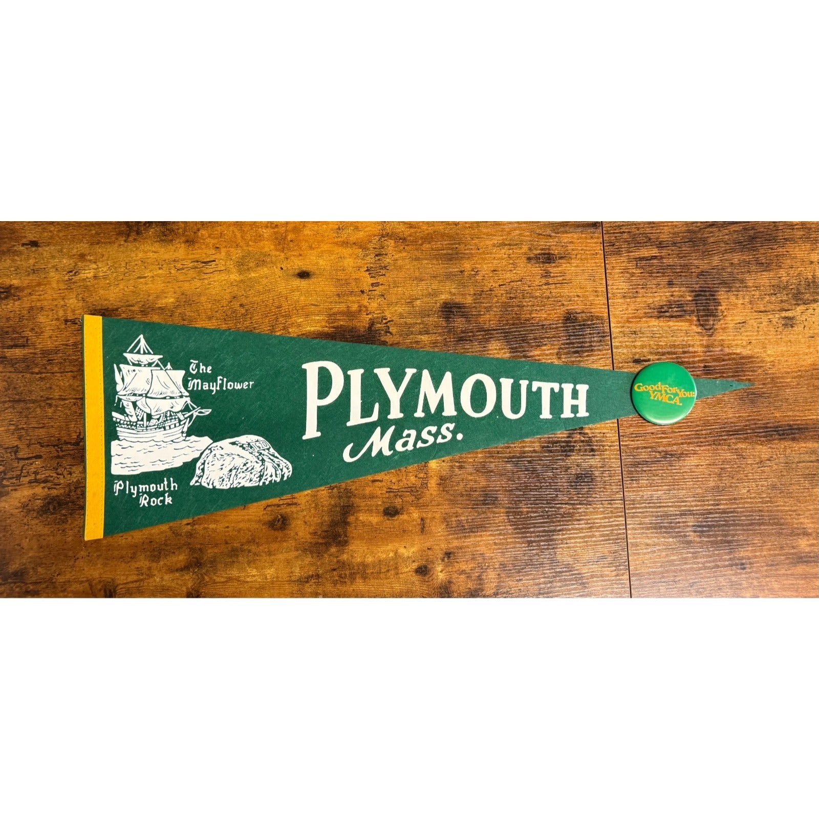 Vintage Plymouth, Mass. pennant