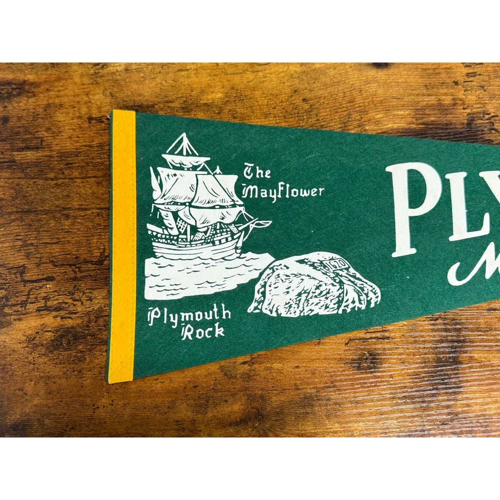 Vintage Plymouth, Mass. pennant