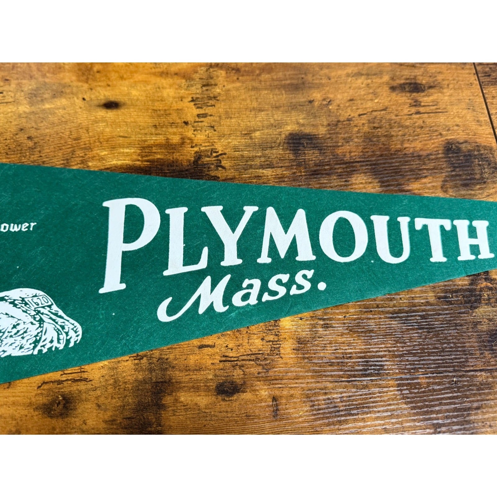 Vintage Plymouth, Mass. pennant
