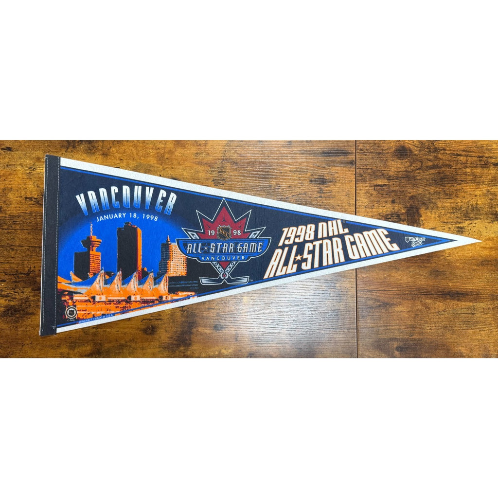 Vintage NHL 1998 All Star Game Vancouver Canucks Hockey Pennant
