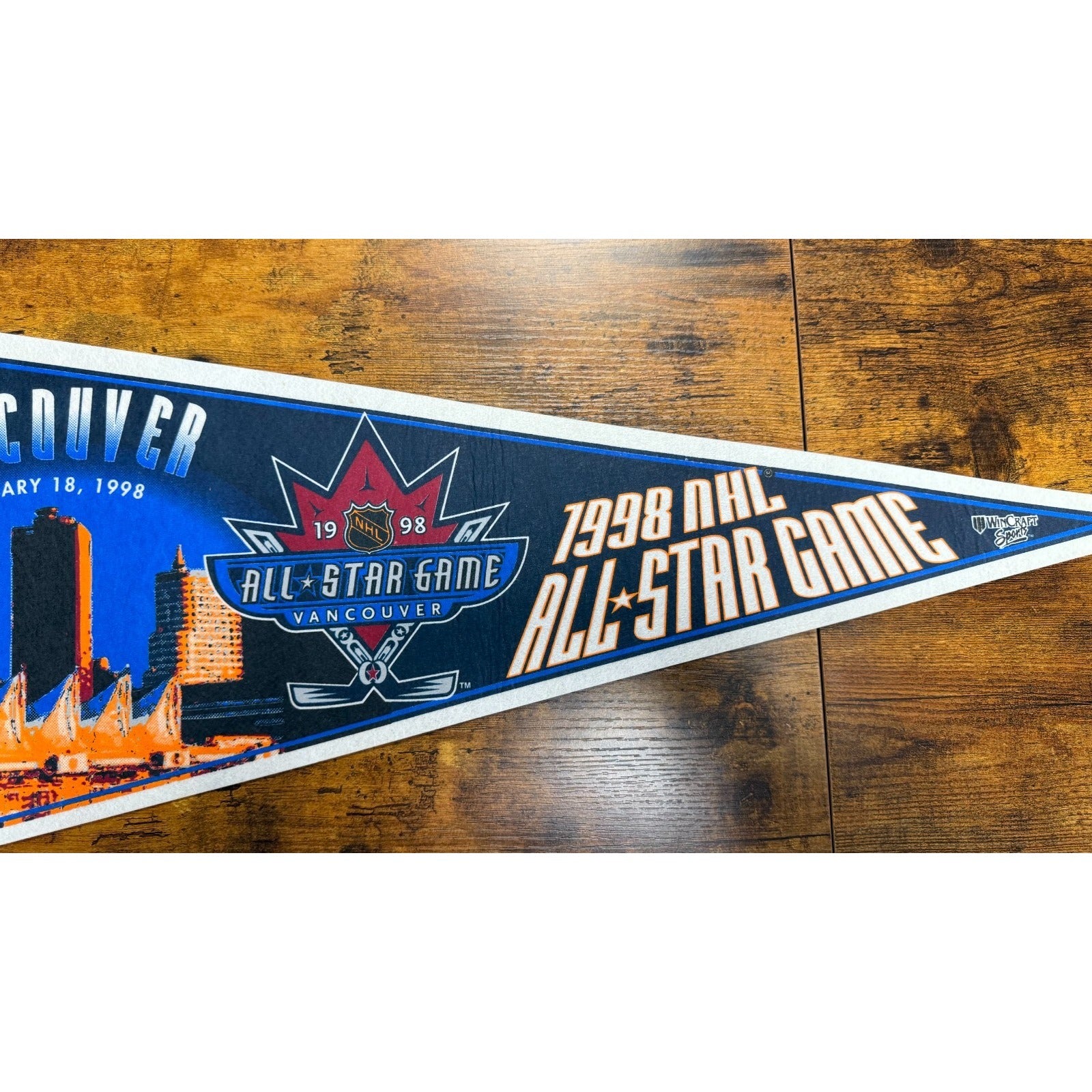 Vintage NHL 1998 All Star Game Vancouver Canucks Hockey Pennant