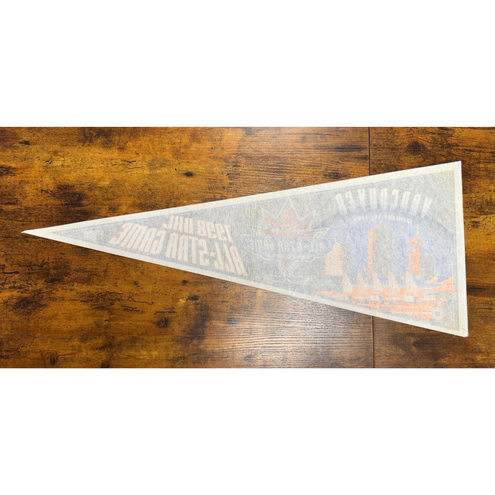 Vintage NHL 1998 All Star Game Vancouver Canucks Hockey Pennant