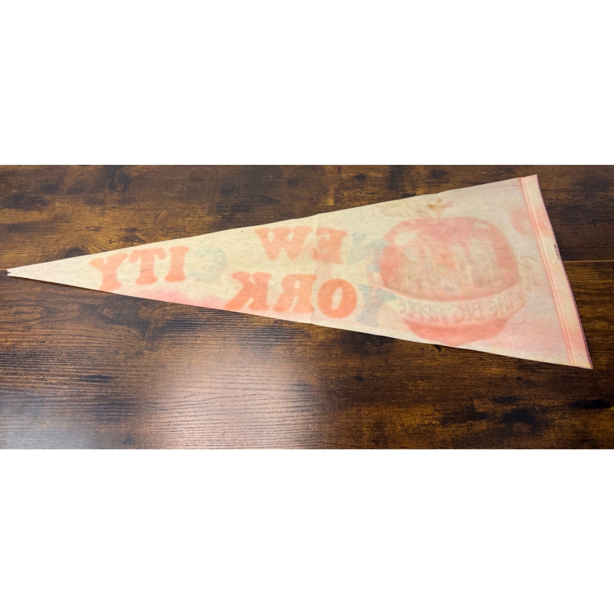 Vintage New York City "The Big Apple" Felt Pennant With Skyline Art