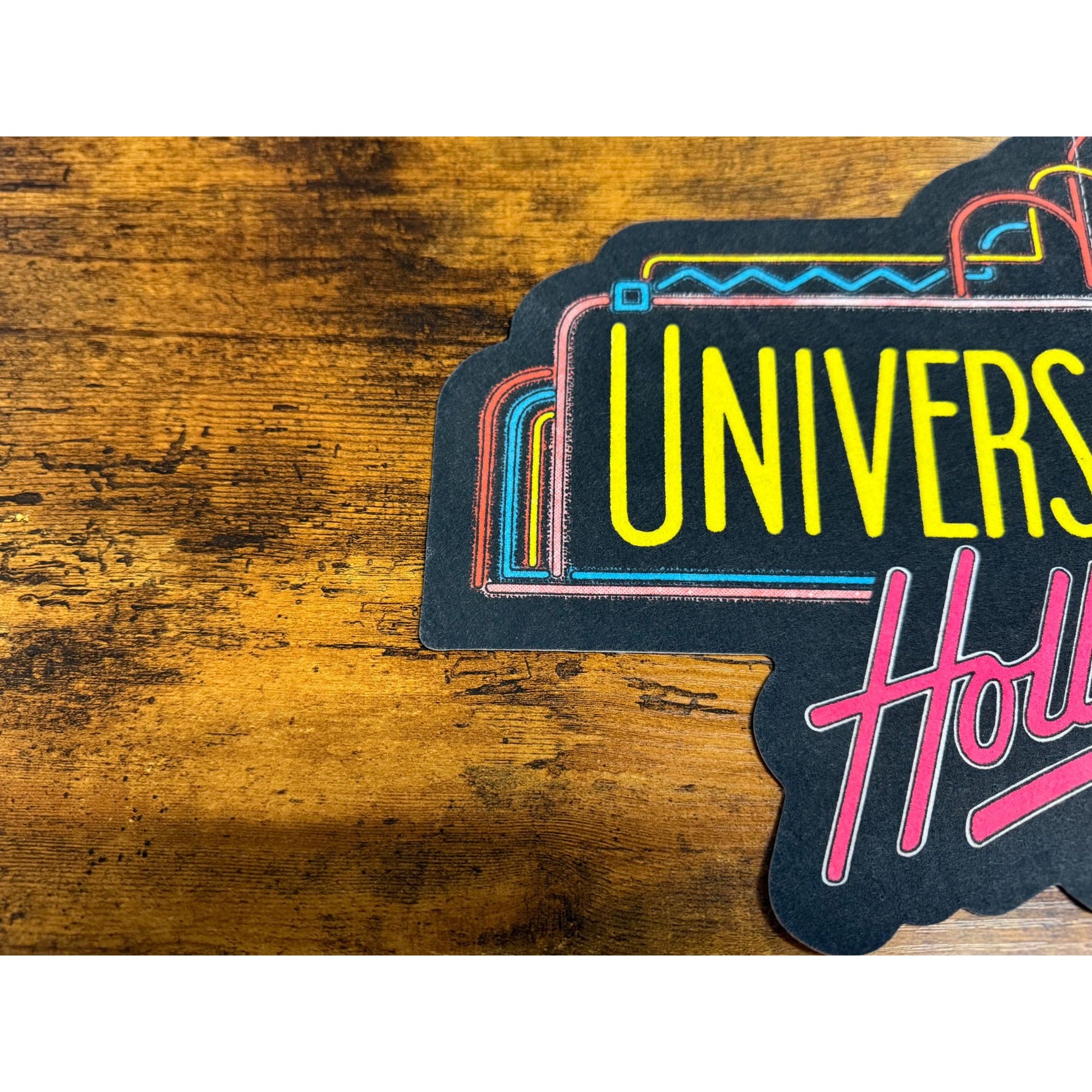 Universal Studios Hollywood Retro Neon Logo Vinyl Decal Sticker