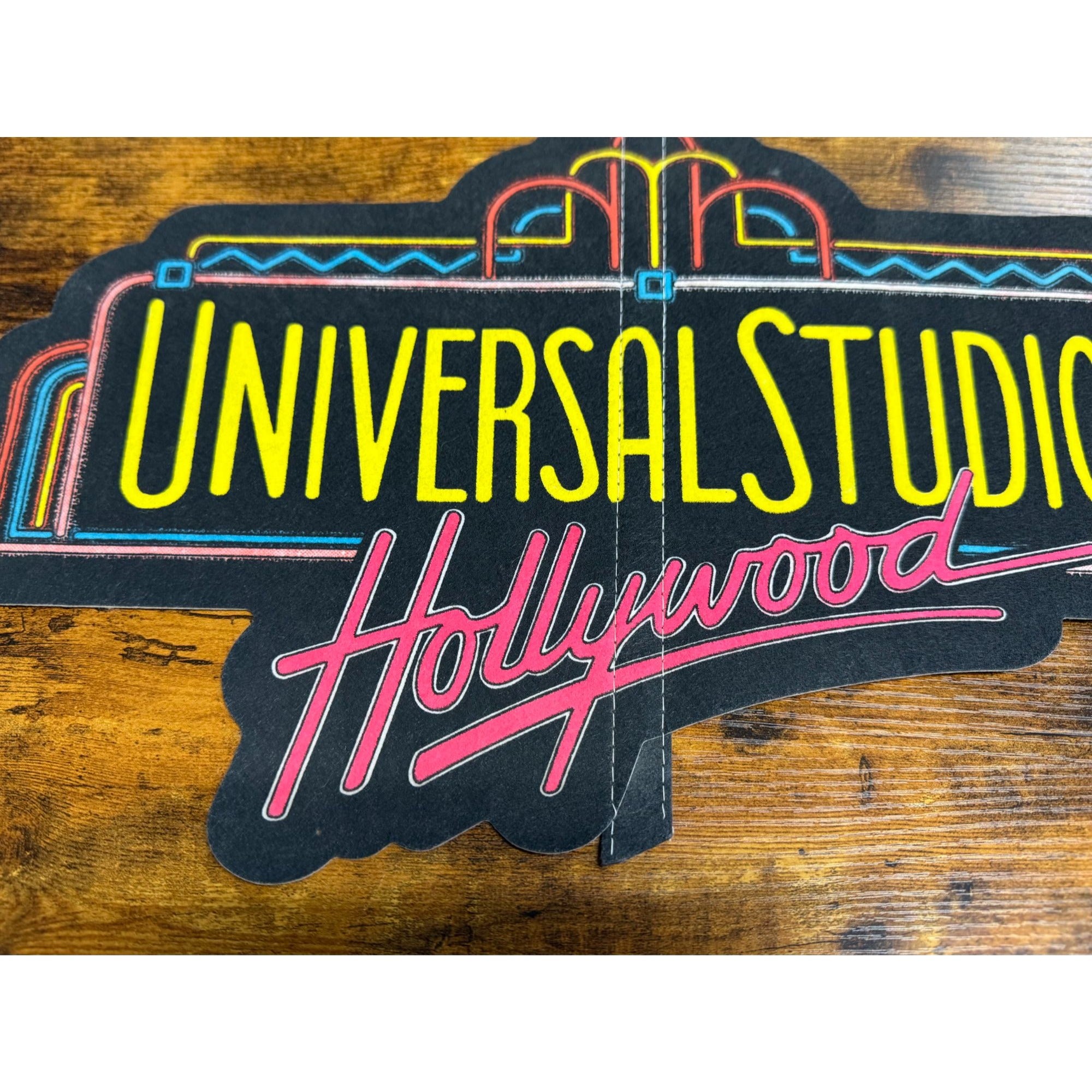 Universal Studios Hollywood Retro Neon Logo Vinyl Decal Sticker