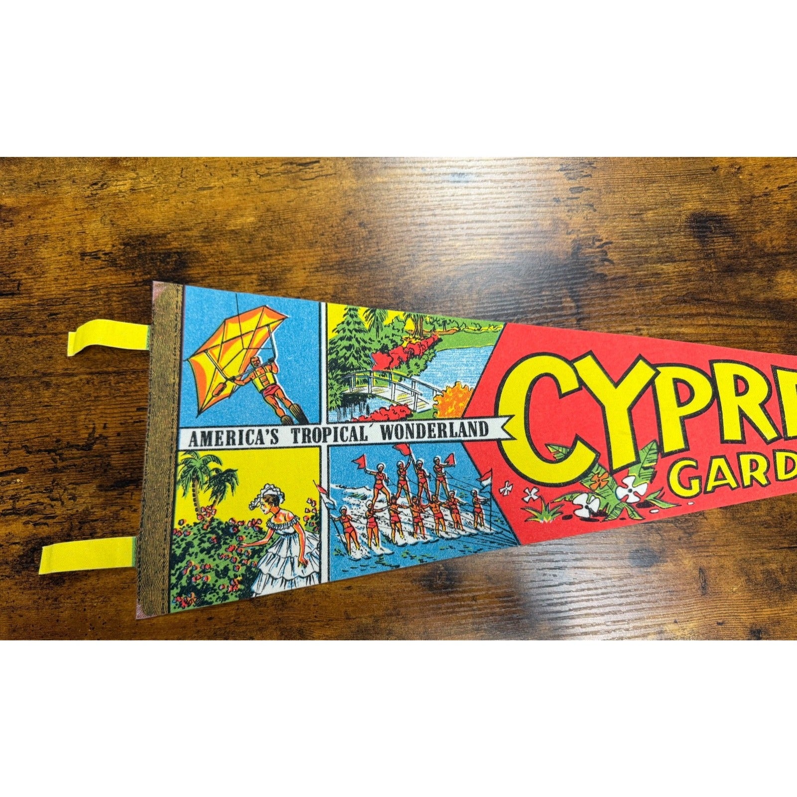 Vintage Cypress Gardens, Florida pennant