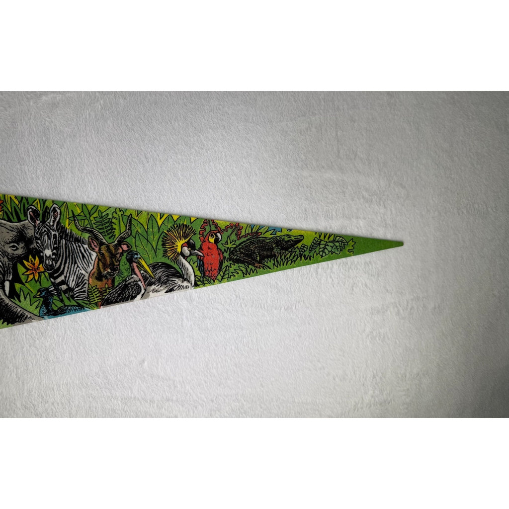 Vintage Lion Country Safari Pennant West Palm Beach Florida Souvenir Flag