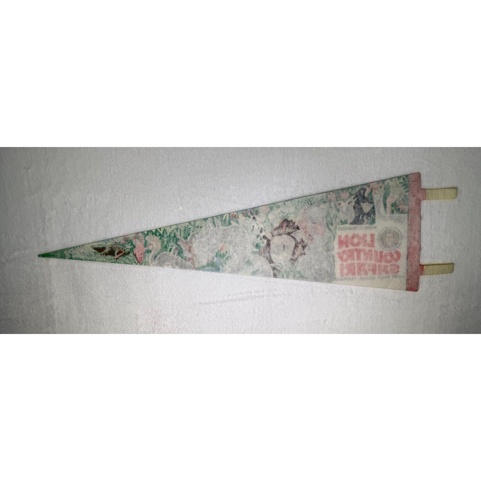 Vintage Lion Country Safari Pennant West Palm Beach Florida Souvenir Flag