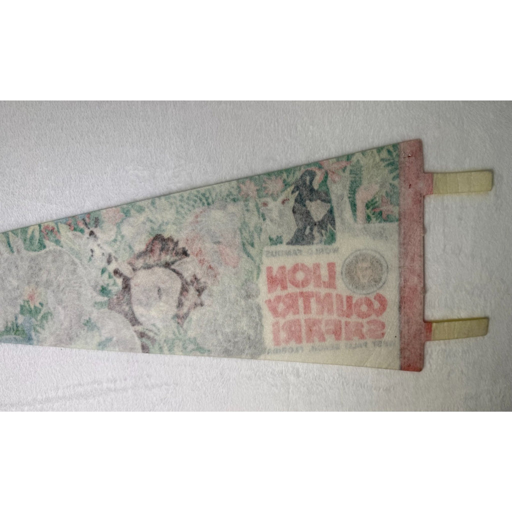 Vintage Lion Country Safari Pennant West Palm Beach Florida Souvenir Flag