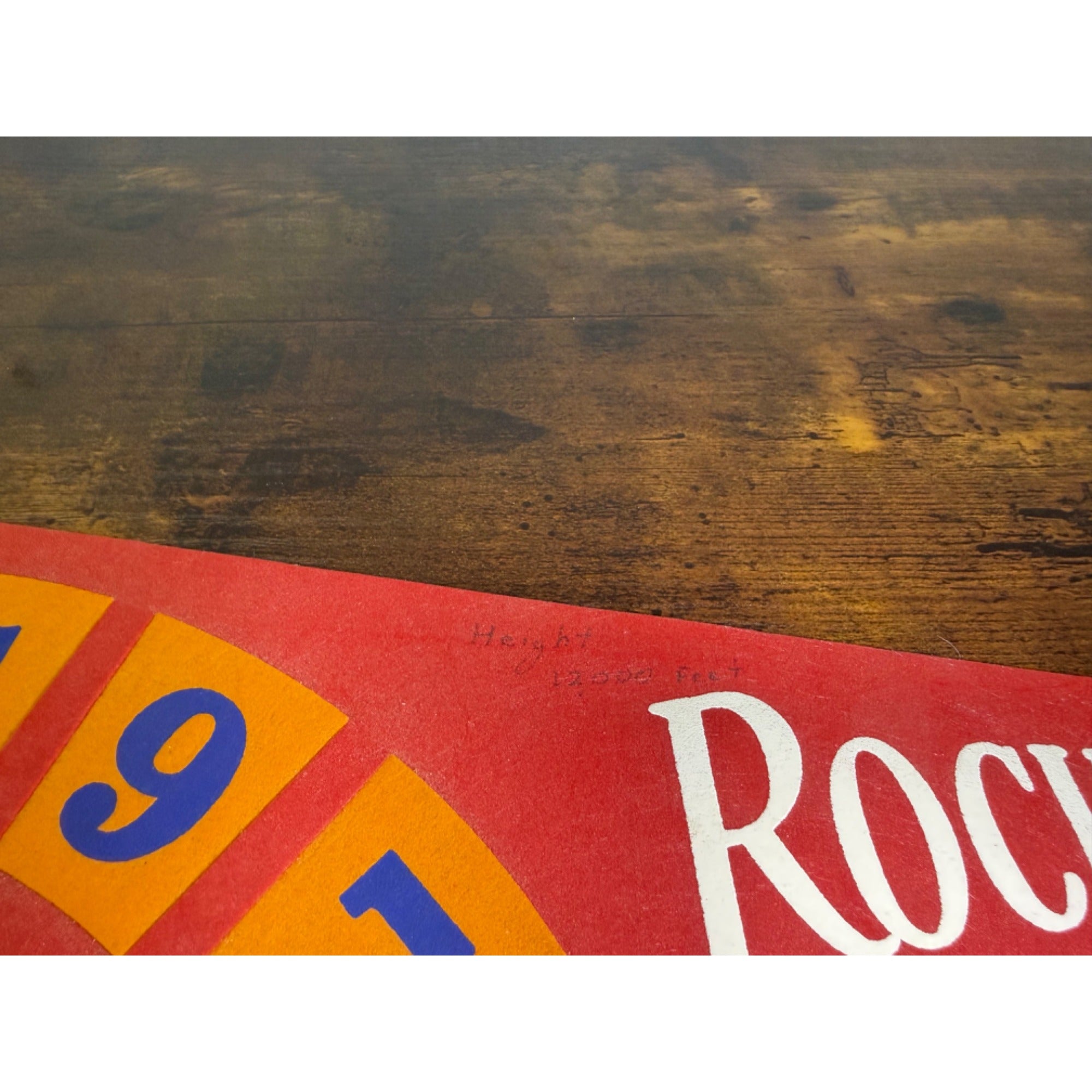 Vintage Rocky Mountain National Park 1977 Felt Pennant - Red