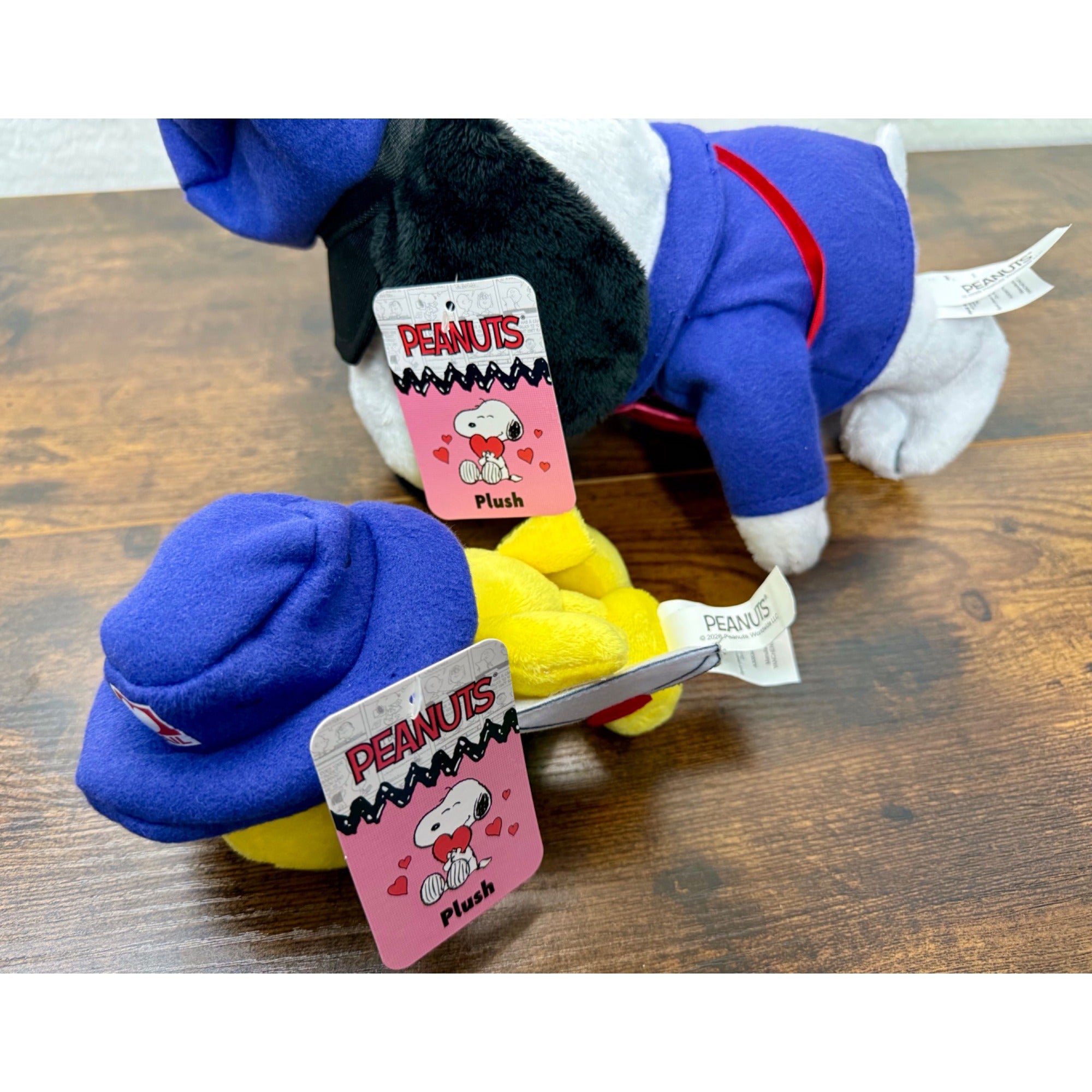 New Peanuts set of snoopy and Woodstock mail carrier plush Valentines