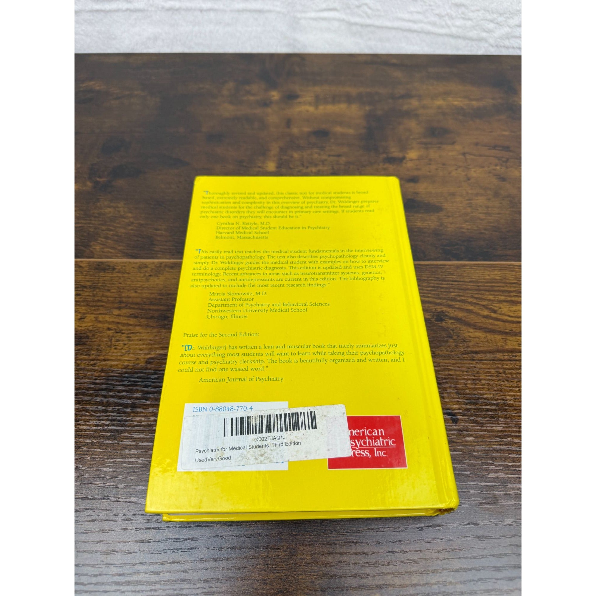 Psychiatry For Medical Students Third Edition By Robert J. Waldinger M.D. Hardback