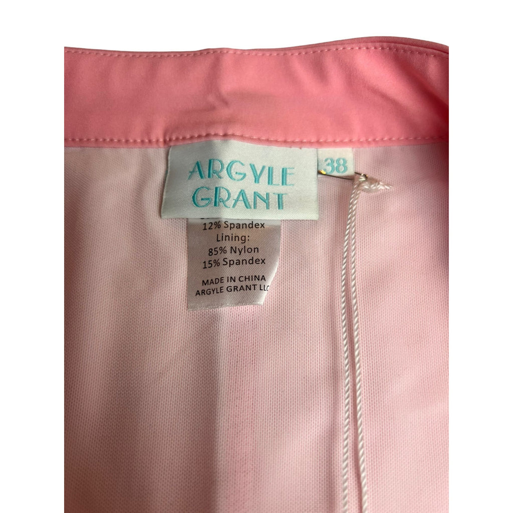 New Men's Argyle Grant pink swim trunks size 38