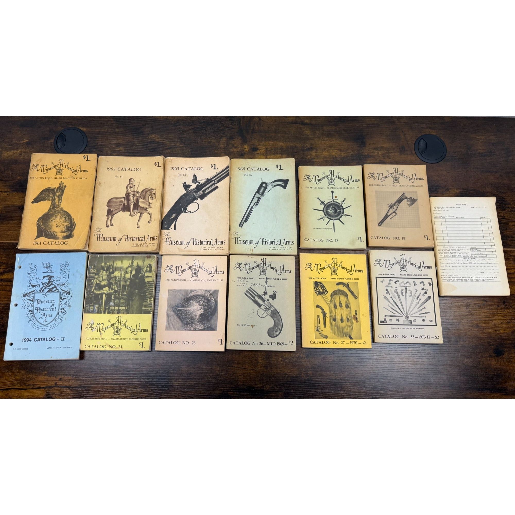 Vintage Museum Of Historical Arms Catalogs 1961-1994 Lot Of 13 Historical Weaponry & Collectibles Guides