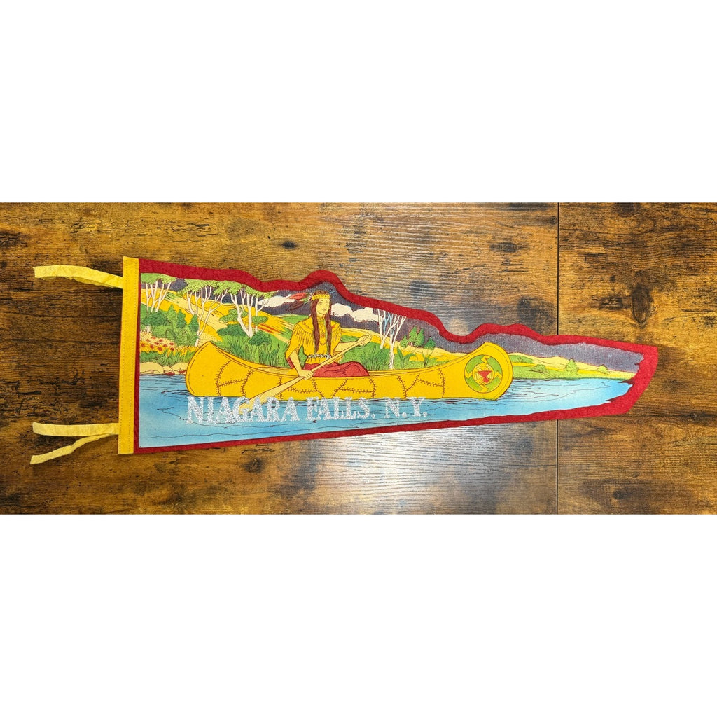 Vintage Niagara Falls, NY pennant canoe shaped
