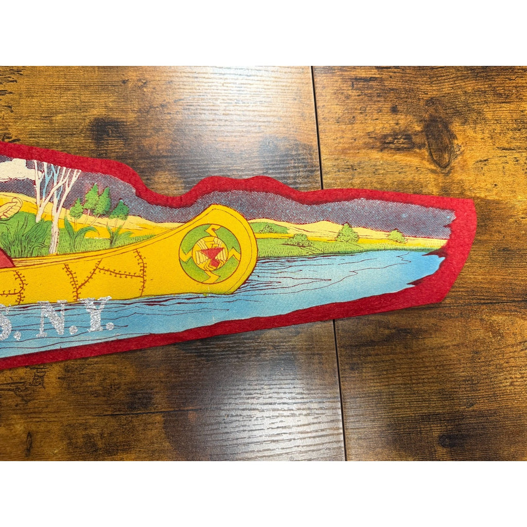 Vintage Niagara Falls, NY pennant canoe shaped