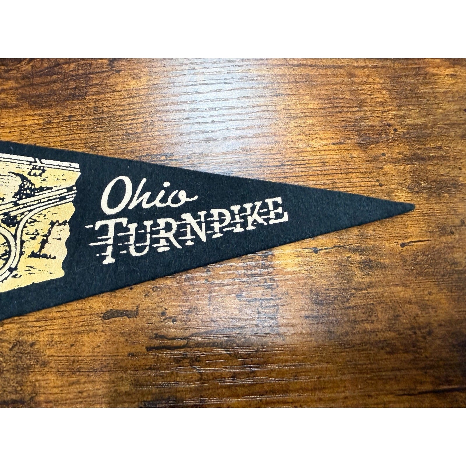 Vintage Ohio Turnpike Souvenir Mini Felt Pennant 9"