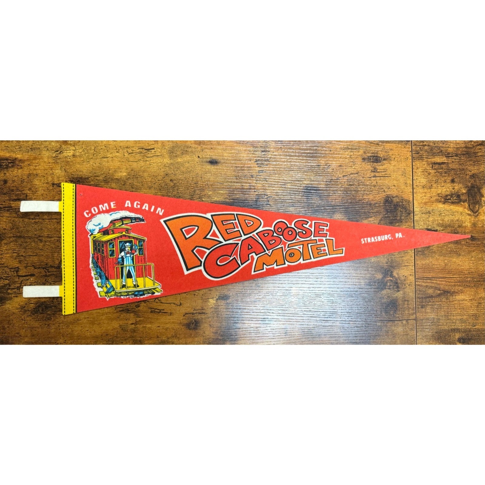 Vintage Red Caboose Motel Strasburg, Pa pennant