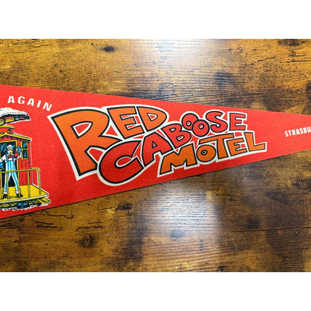 Vintage Red Caboose Motel Strasburg, Pa pennant