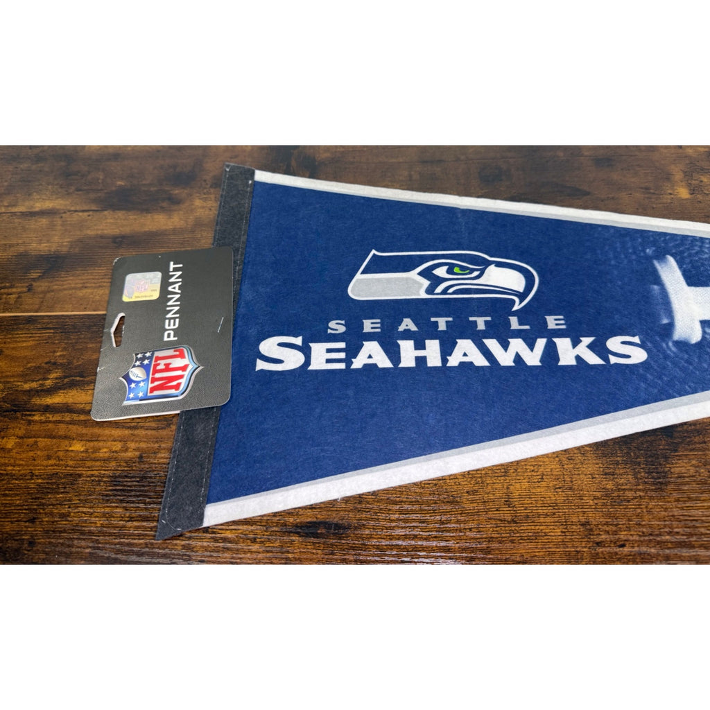 Seattle Seahawks NFL Football Team Logo Felt Pennant Flag - Officially Licensed Blue & White Design