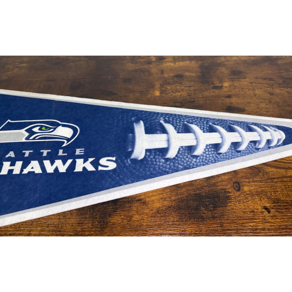 Seattle Seahawks NFL Football Team Logo Felt Pennant Flag - Officially Licensed Blue & White Design