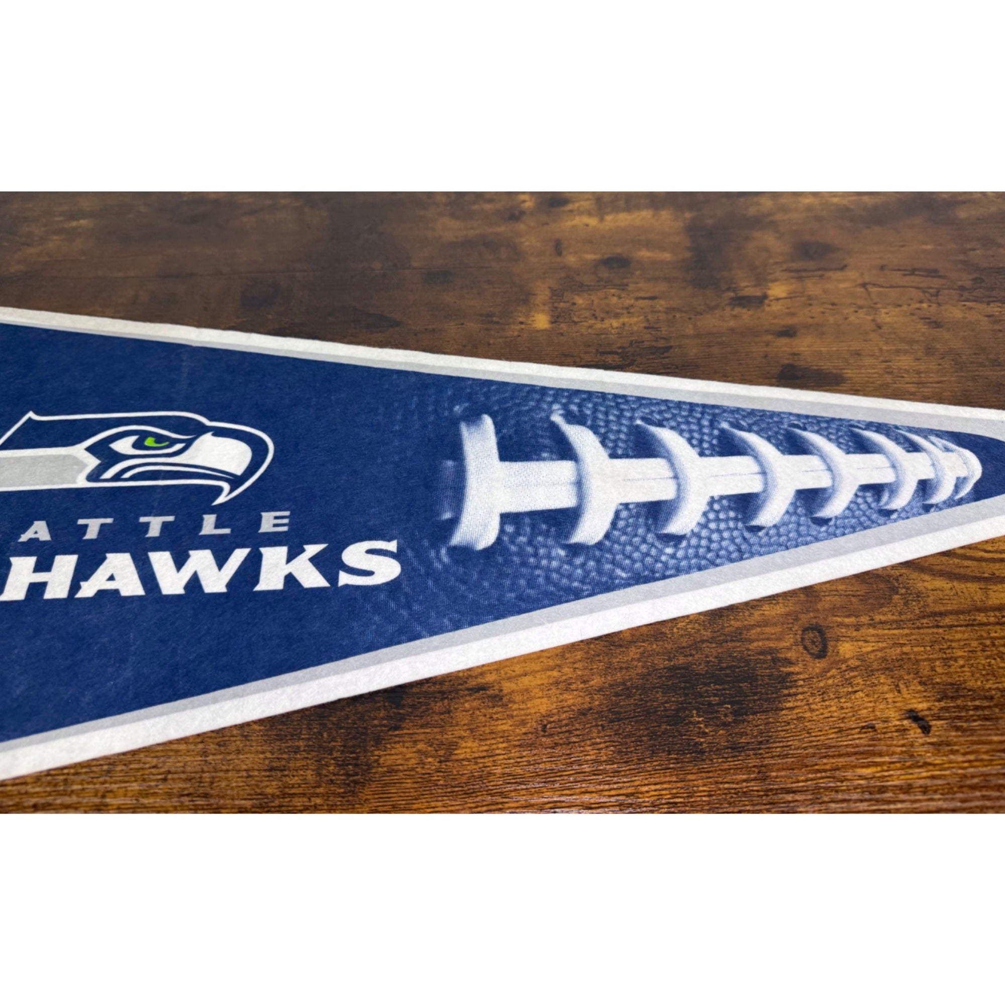 Seattle Seahawks NFL Football Team Logo Felt Pennant Flag - Officially Licensed Blue & White Design