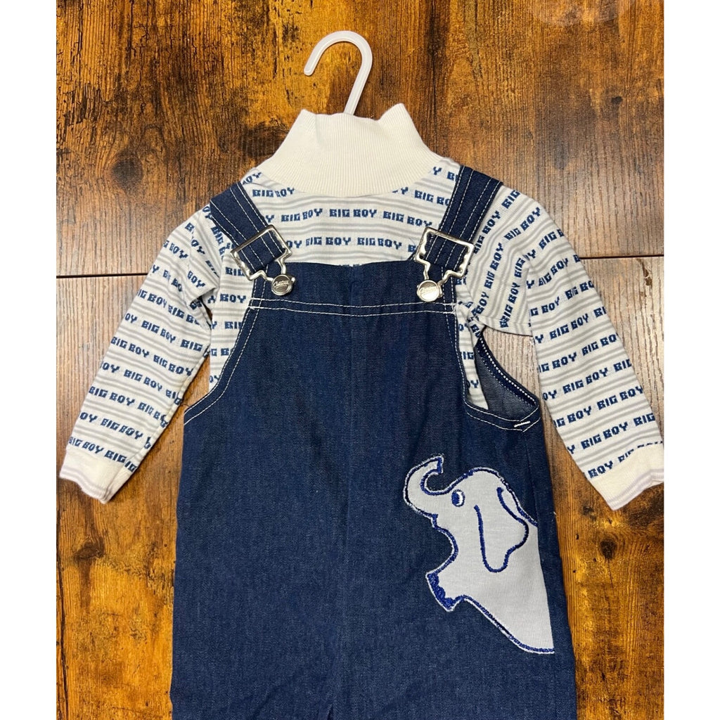 Vintage Carter's denim overalls with big boy sweater size 18 months
