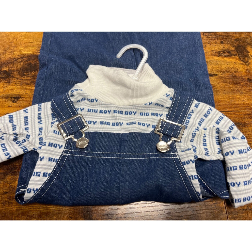 Vintage Carter's denim overalls with big boy sweater size 18 months
