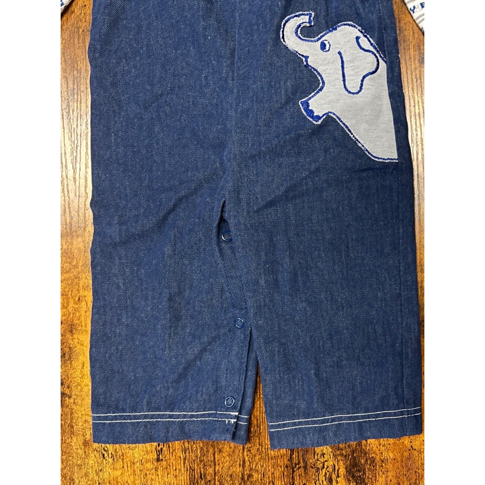 Vintage Carter's denim overalls with big boy sweater size 18 months