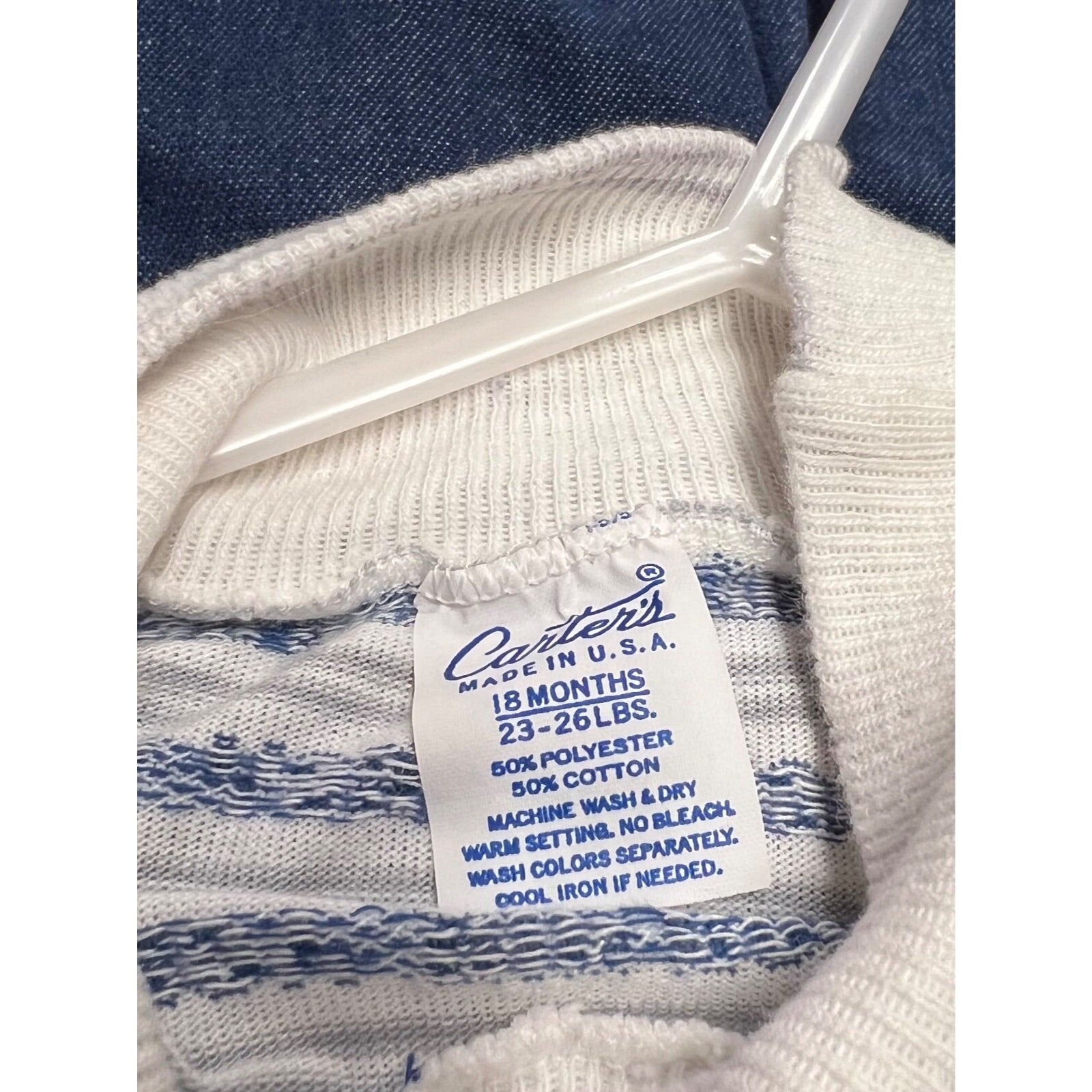 Vintage Carter's denim overalls with big boy sweater size 18 months