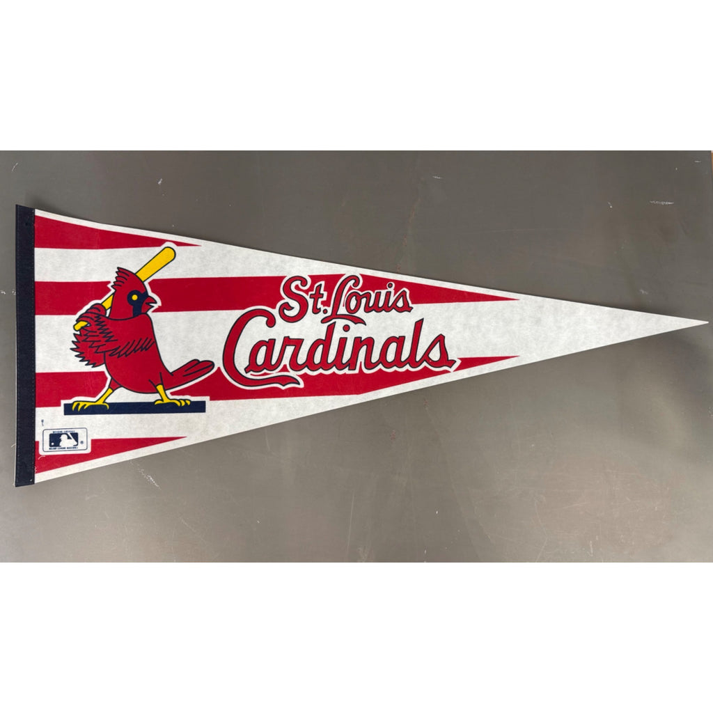 St. Louis Cardinals MLB Licensed Felt Pennant With Bird & Bat Design 30" Vintage Red/White