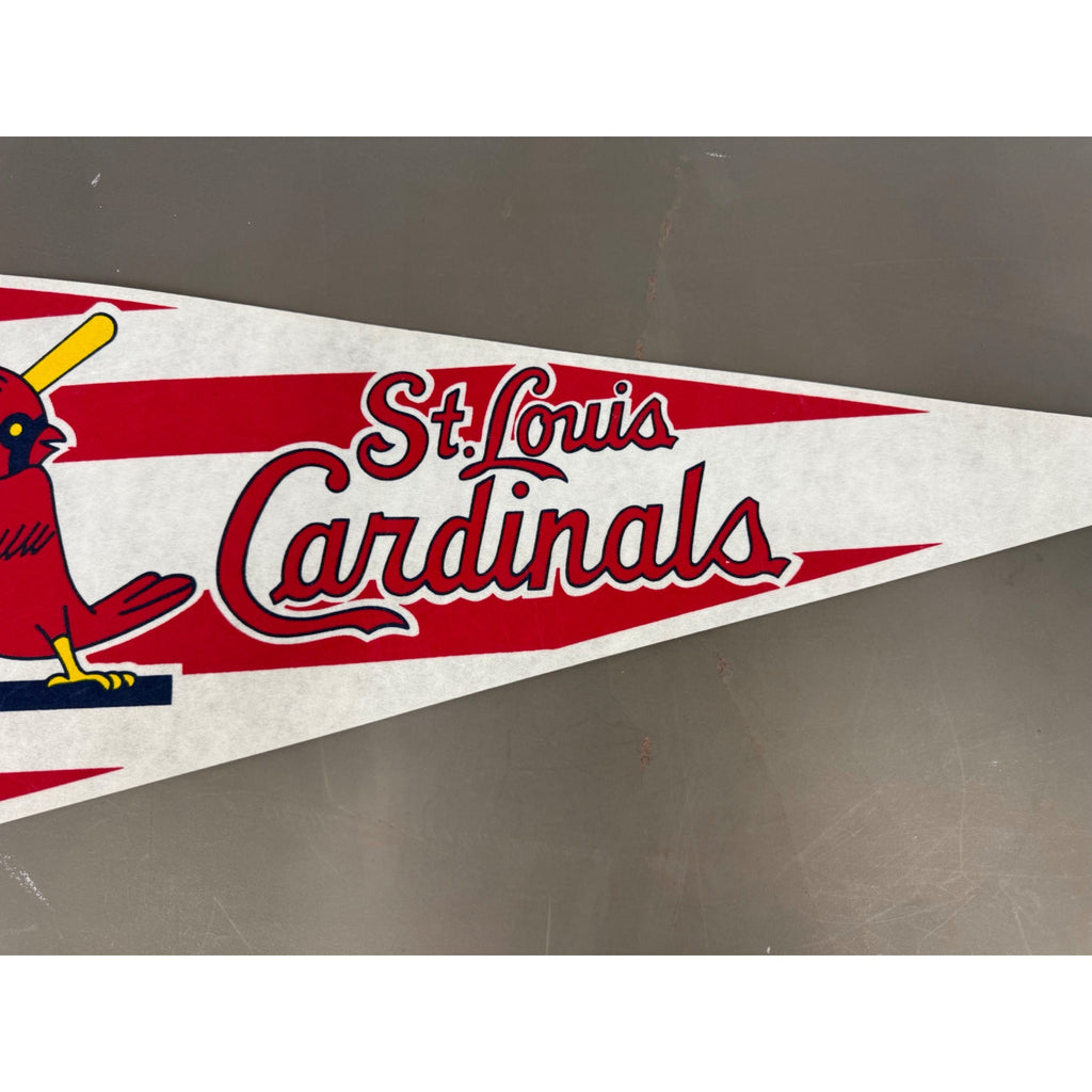 St. Louis Cardinals MLB Licensed Felt Pennant With Bird & Bat Design 30" Vintage Red/White