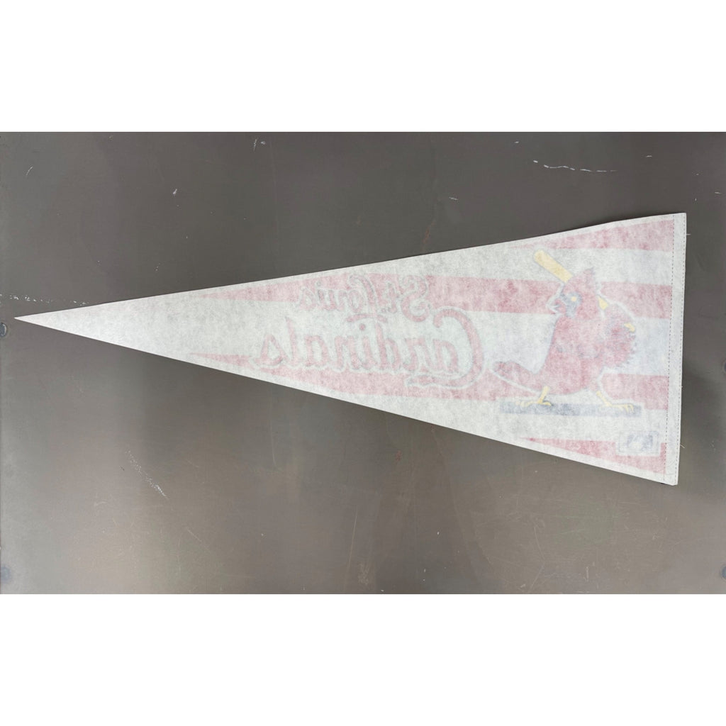St. Louis Cardinals MLB Licensed Felt Pennant With Bird & Bat Design 30" Vintage Red/White