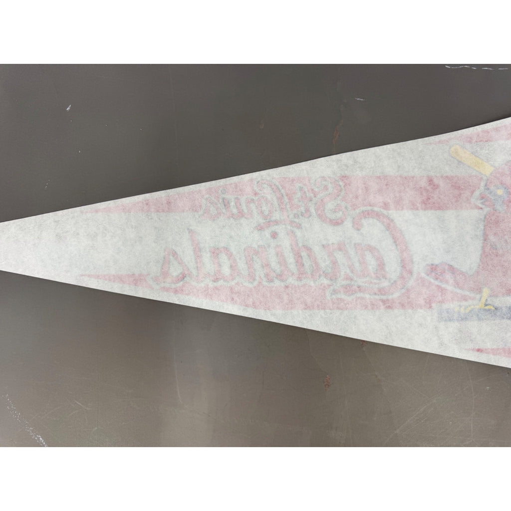 St. Louis Cardinals MLB Licensed Felt Pennant With Bird & Bat Design 30" Vintage Red/White