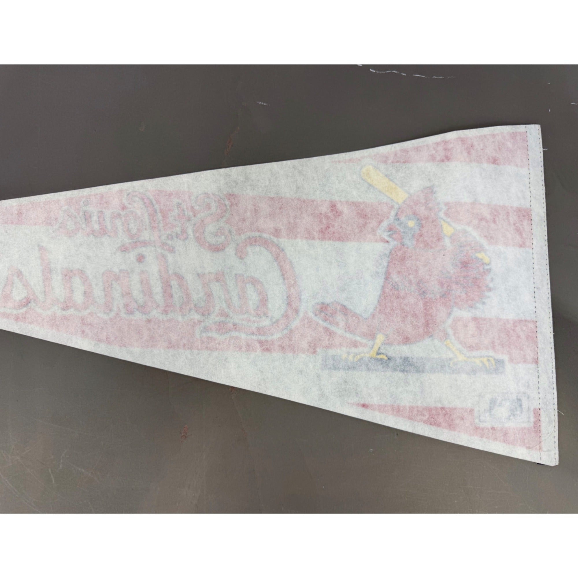St. Louis Cardinals MLB Licensed Felt Pennant With Bird & Bat Design 30" Vintage Red/White