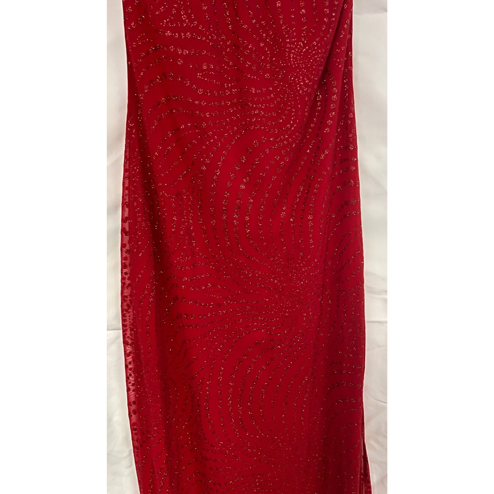 Vintage Women's Finesse USA red glitter halter dress size Small Made in USA