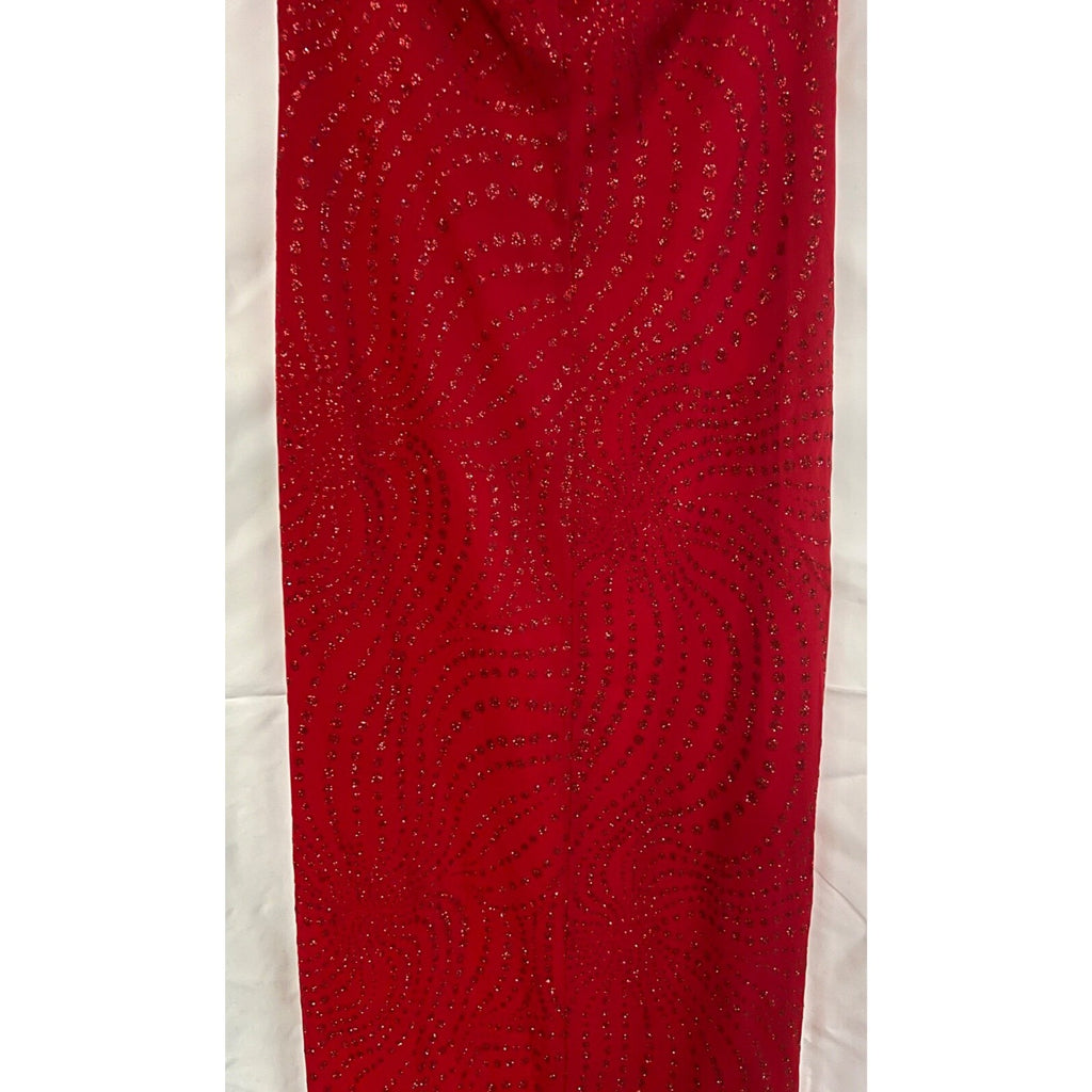 Vintage Women's Finesse USA red glitter halter dress size Small Made in USA