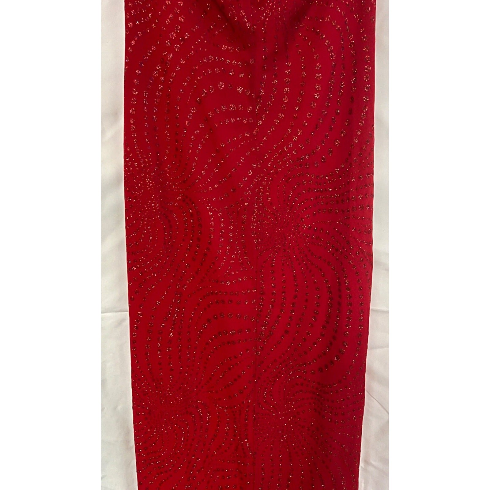 Vintage Women's Finesse USA red glitter halter dress size Small Made in USA