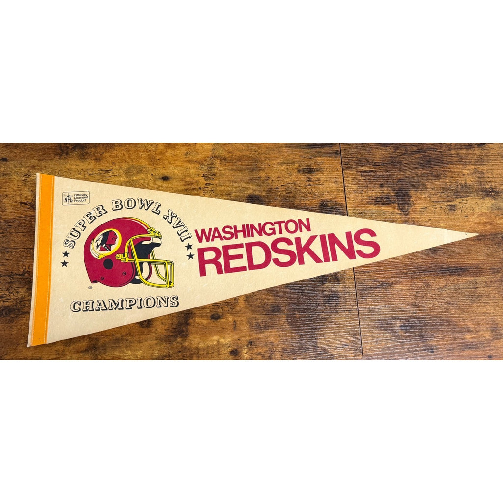 Vintage NFL Washington Redskins Super Bowl XVII Cchampions pennant