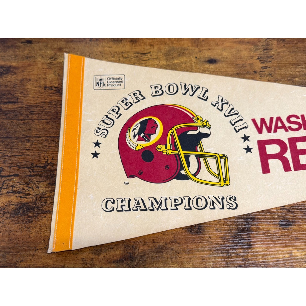 Vintage NFL Washington Redskins Super Bowl XVII Cchampions pennant