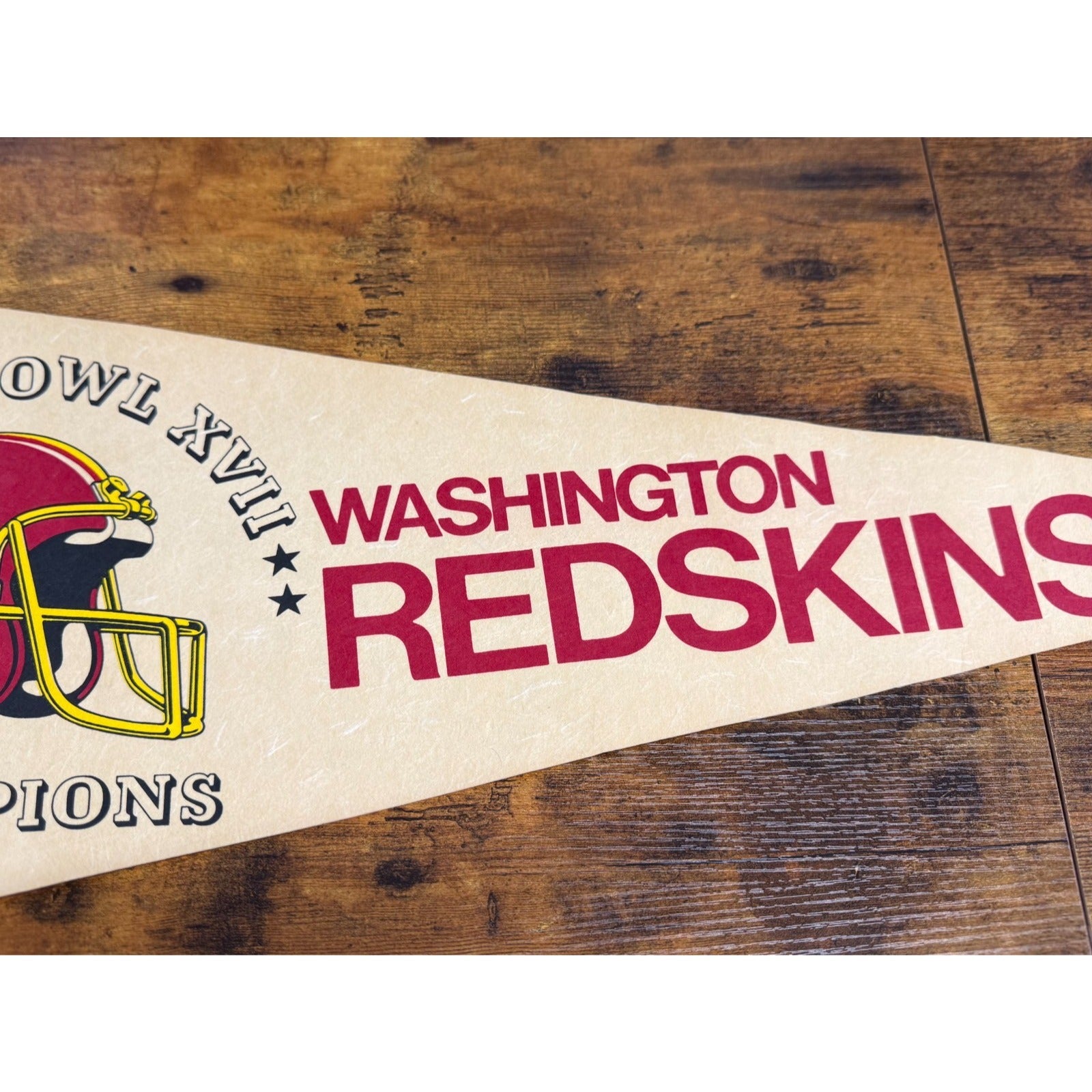 Vintage NFL Washington Redskins Super Bowl XVII Cchampions pennant