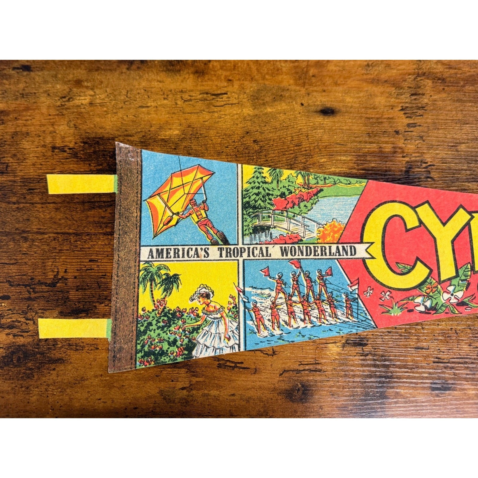Vintage Cypress Gardens, Florida pennant