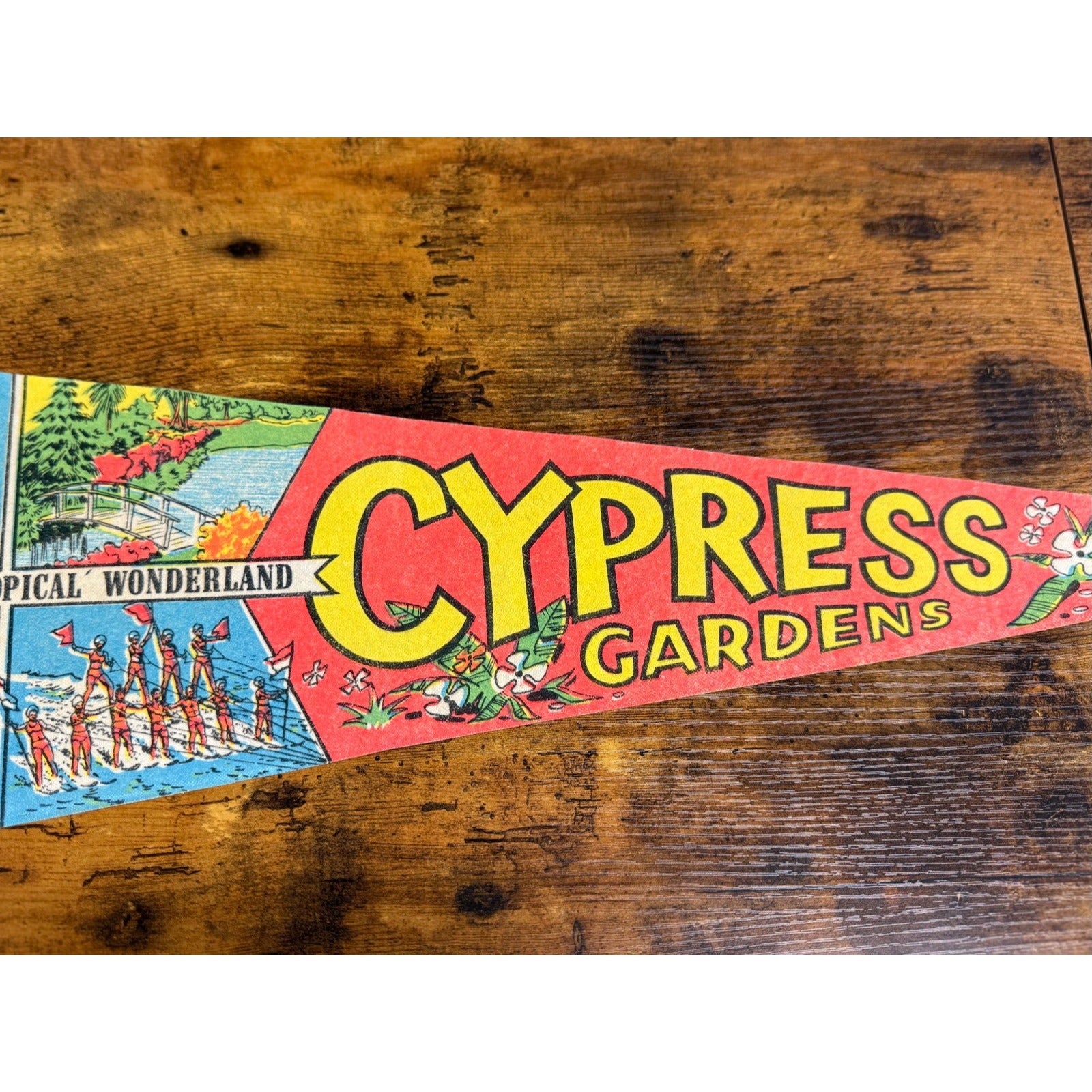 Vintage Cypress Gardens, Florida pennant